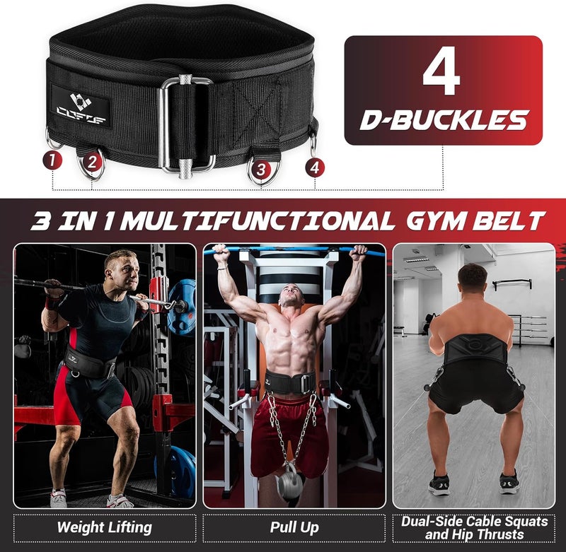 COFOF 3-in-1 Weighted Pull Up Belt, Weight Lifting Dip Belt with 40.6 IN Chain & Self Locking, Weighted Gym Belt for Pull Up, Squat, Powerlifting & Deadlift, Capacity Up to 350 LBS - Image 2